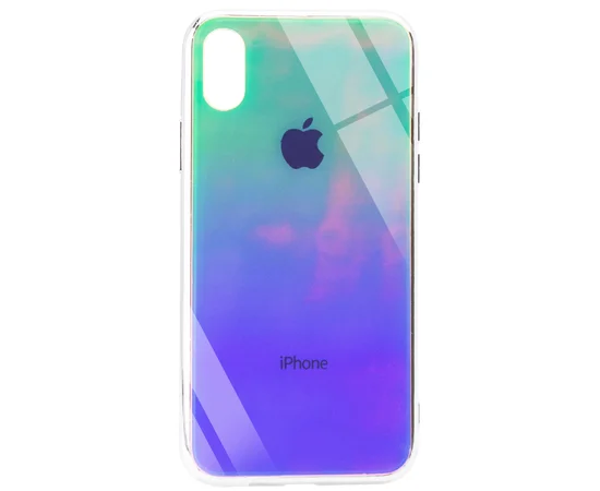 TPU+Glass чехол Gradient Rainbow с лого для Apple iPhone XS Max (6.5") Зеленый