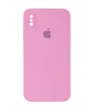 Чохол Silicone Case Square Full Camera Protective (AA) для Apple iPhone XS Max (6.5 ") Рожевий / Light pink