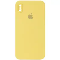 Чехол Silicone Case Square Full Camera Protective (AA) для Apple iPhone XS Max (6.5") Желтый / Canary Yellow