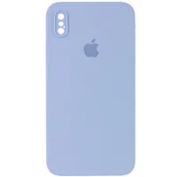 Чохол Silicone Case Square Full Camera Protective (AA) для Apple iPhone XS Max (6.5 ") Блакитний / Mist blue