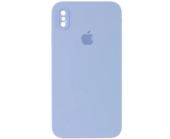 Чохол Silicone Case Square Full Camera Protective (AA) для Apple iPhone XS Max (6.5 ") Блакитний / Mist blue