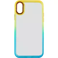Чохол TPU+PC Fresh sip series Apple iPhone XS Max (6.5") Бірюзовий / Помаранчевий