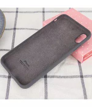 Чехол Silicone case (A) (с закрытым низом) для Apple iPhone XS Max (6.5") Серый / Dark Grey