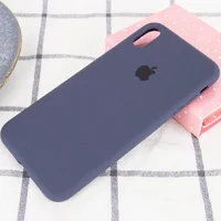 Чохол Silicone case (A) (з закритим низом) для Apple iPhone XS Max (6.5 ") Темний Синій / Midnight Blue