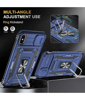 Удароміцний чохол Camshield Army Ring для Apple iPhone XS Max (6.5") Синій / Navy