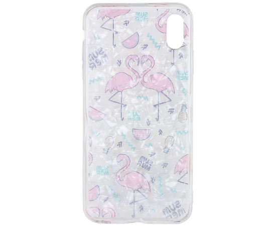 Накладка Glue Case Фламинго для Apple iPhone XS Max (6.5") Белый