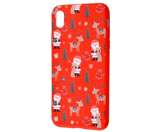 TPU чохол WAVE Fancy для Apple iPhone XS Max (6.5 ") Santa Claus and Deer / Red