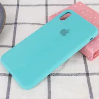 Чохол Silicone case (A) (з закритим низом) для Apple iPhone XS Max (6.5 ") Бірюзовий / Marine Green