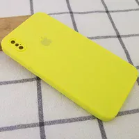 Чехол Silicone Case Square Full Camera Protective (AA) для Apple iPhone XS Max (6.5") Желтый / Bright Yellow