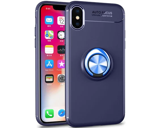 TPU чохол Deen ColorRing під магнітний тримач (opp) для Apple iPhone XS Max (6.5 ") Синій / Синій