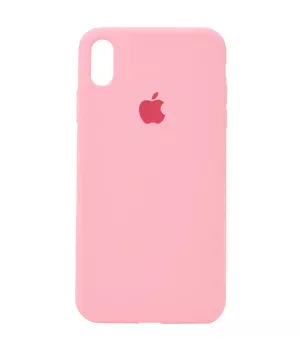 Чехол Silicone case (A) (с закрытым низом) для Apple iPhone XS Max (6.5") Розовый / Pink