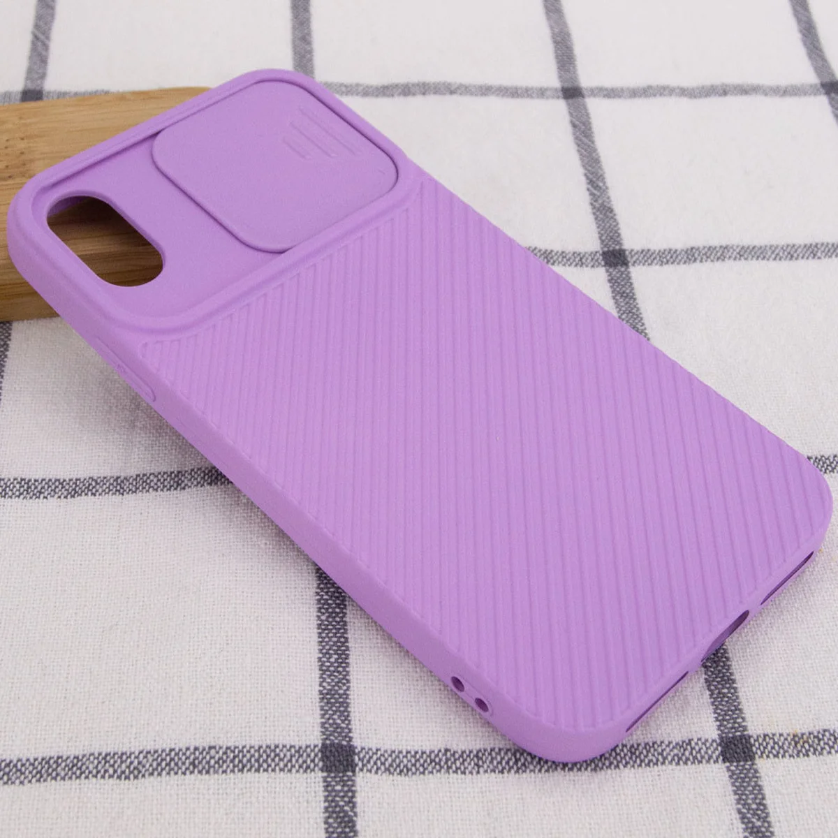 Чехол Camshield Square TPU со шторкой для камеры для Apple iPhone XS Max (6.5") Сиреневый