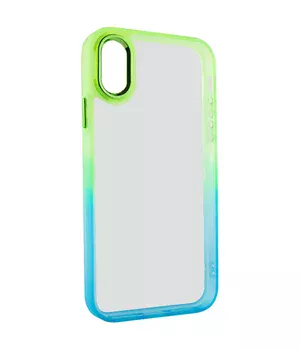 Чехол TPU+PC Fresh sip series для Apple iPhone XS Max (6.5") Бирюзовый / Лимонный