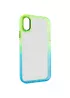 Чехол TPU+PC Fresh sip series для Apple iPhone XS Max (6.5") Бирюзовый / Лимонный