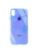 TPU+Glass чехол Gradient Rainbow с лого для Apple iPhone XS Max (6.5") Голубой