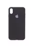 Чехол Silicone case (A) (с закрытым низом) для Apple iPhone XS Max (6.5") Черный / Black