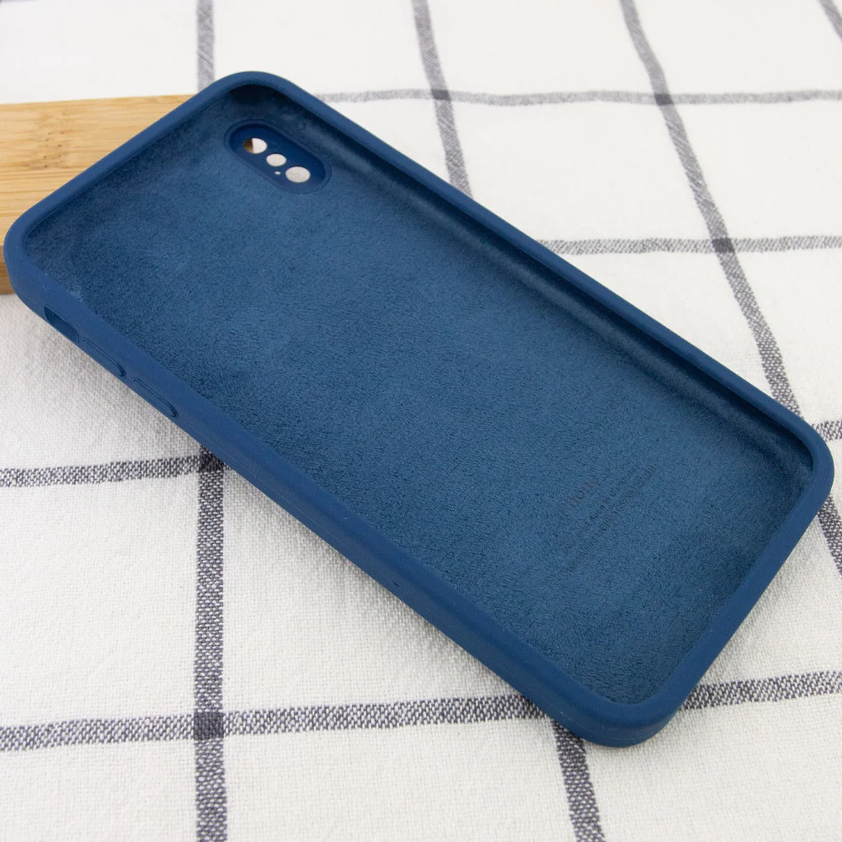Чехол Silicone Case Square Full Camera Protective (AA) для Apple iPhone XS Max (6.5") Синий / Navy blue