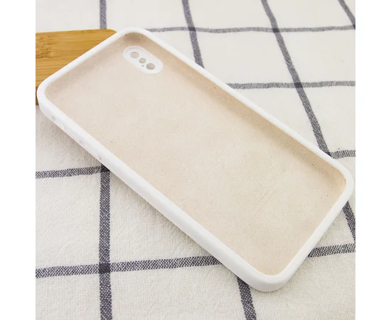 Чехол Silicone Case Square Full Camera Protective (AA) для Apple iPhone XS Max (6.5") Белый / White