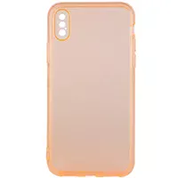 Матовый полупрозрачный TPU чехол с защитой камеры для Apple iPhone XS Max (6.5") Оранжевый / Orange