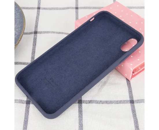 Чехол Silicone case (A) (с закрытым низом) для Apple iPhone XS Max (6.5") Темный Синий / Midnight Blue