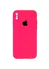 Чехол Silicone Case Square Full Camera Protective (AA) для Apple iPhone XS Max (6.5") Розовый / Barbie pink
