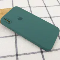 Чехол Silicone Case Square Full Camera Protective (AA) для Apple iPhone XS Max (6.5") Зеленый / Pine green