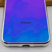TPU + Glass чохол Gradient Rainbow з лого для Apple iPhone XS Max (6.5 ") Блакитний