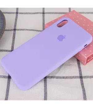 Чехол Silicone case (A) (с закрытым низом) для Apple iPhone XS Max (6.5") Сиреневый / Dasheen