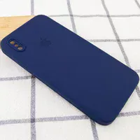 Чохол Silicone Case Square Full Camera Protective (AA) для Apple iPhone XS Max (6.5 ") Темно-синій / Midnight blue