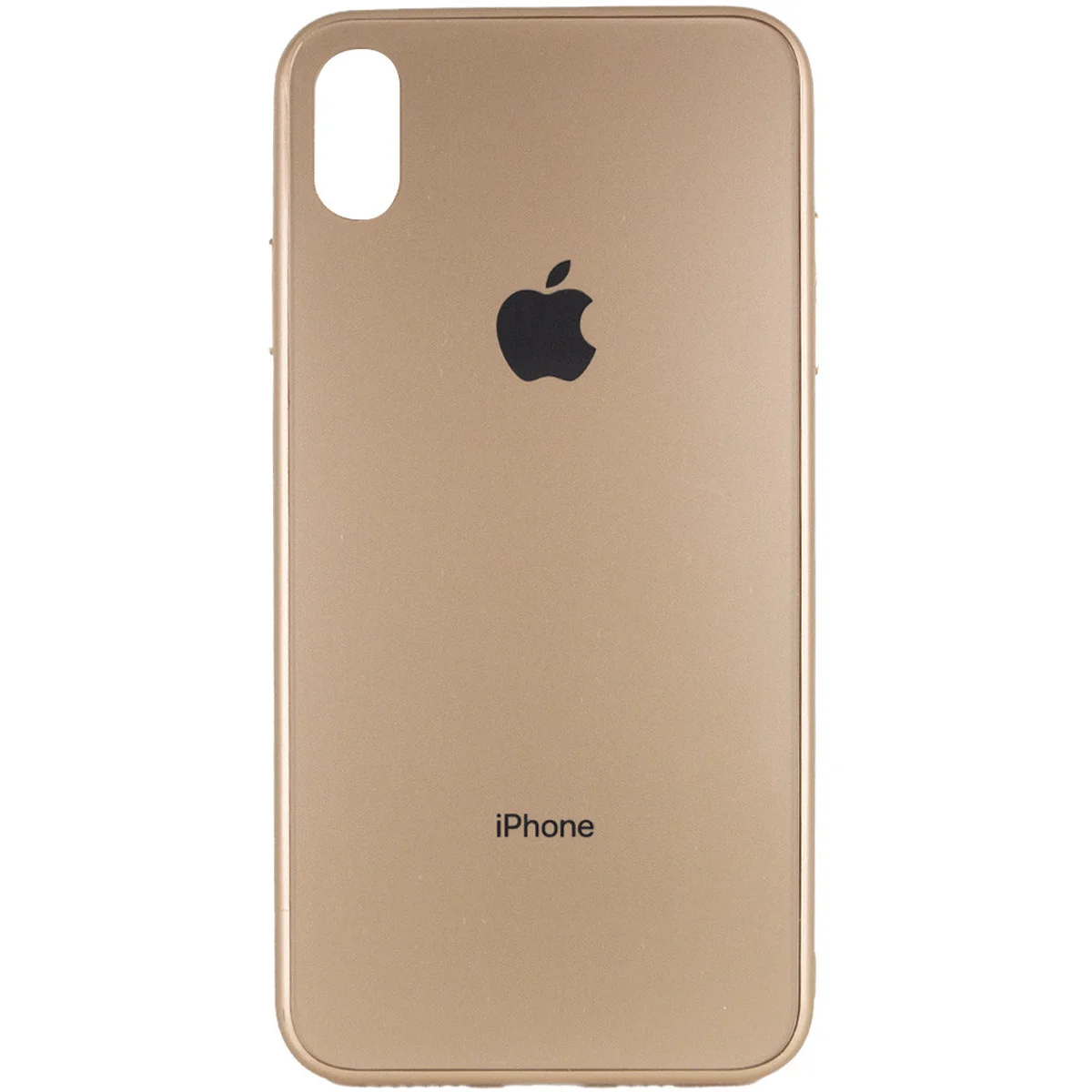 TPU + Glass чохол GLOSSY Logo Full camera для Apple iPhone XS Max (6.5 ") Золотий
