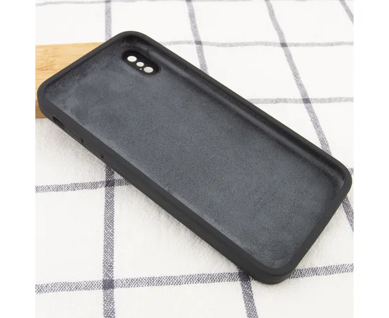 Чехол Silicone Case Square Full Camera Protective (AA) для Apple iPhone XS Max (6.5") Серый / Dark Gray