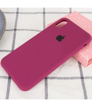 Чохол Silicone case (A) (з закритим низом) для Apple iPhone XS Max (6.5 ") Бордовий / Maroon
