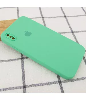 Чехол Silicone Case Square Full Camera Protective (AA) для Apple iPhone XS Max (6.5") Зеленый / Spearmint