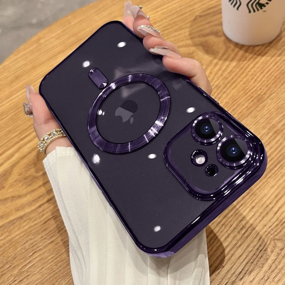 Силиконовый чехол "Transparent Plating" with MagSafe для Apple iPhone 11 Фиолетовый