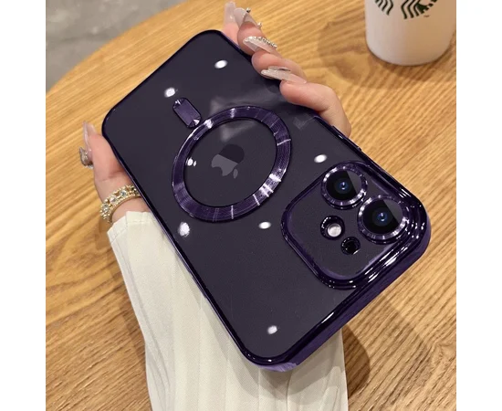 Силиконовый чехол "Transparent Plating" with MagSafe для Apple iPhone 11 Фиолетовый