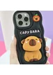 Силіконовий 3D чохол "CAPYBARA" з підставкою для iPhone 11 Чорний