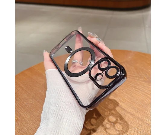 Силіконовий чохол "Transparent Plating" with MagSafe для Apple iPhone 11 Чорний