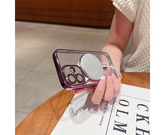 Силиконовый чехол "Transparent Plating" with MagSafe для Apple iPhone 11 Фиолетовый