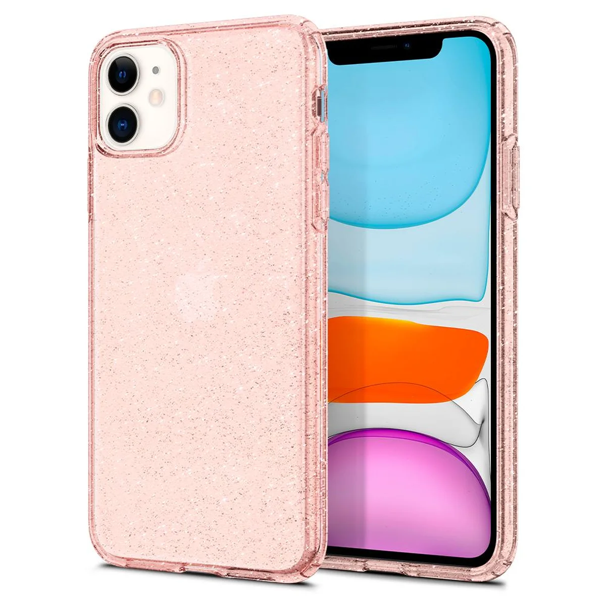 Силиконовый чехол "Bling Diamond" с блестками для iPhone 11 Розовый