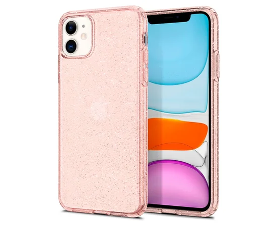 Силіконовий чохол "Bling Diamond" з блискітками для iPhone 11 Рожевий
