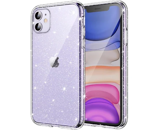 Силіконовий чохол "Bling Diamond" з блискітками для iPhone 11 Прозорий