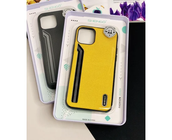 TPU чехол SHENGO Textile series для Apple iPhone 11 (6.1") Желтый