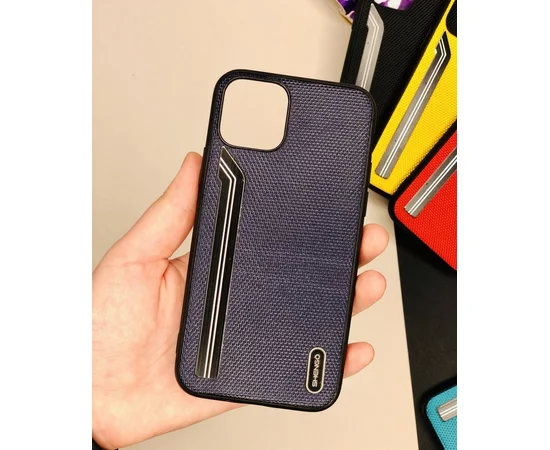 TPU чехол SHENGO Textile series для Apple iPhone 11 (6.1") Синий