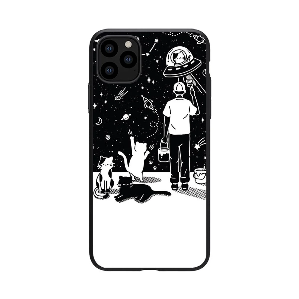 Силиконовый чехол "Космические котики" для iPhone 12 Pro / 12