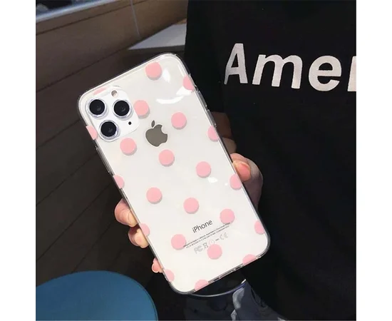Силиконовый чехол "USLION" Pink dots для iPhone 12 Pro / 12