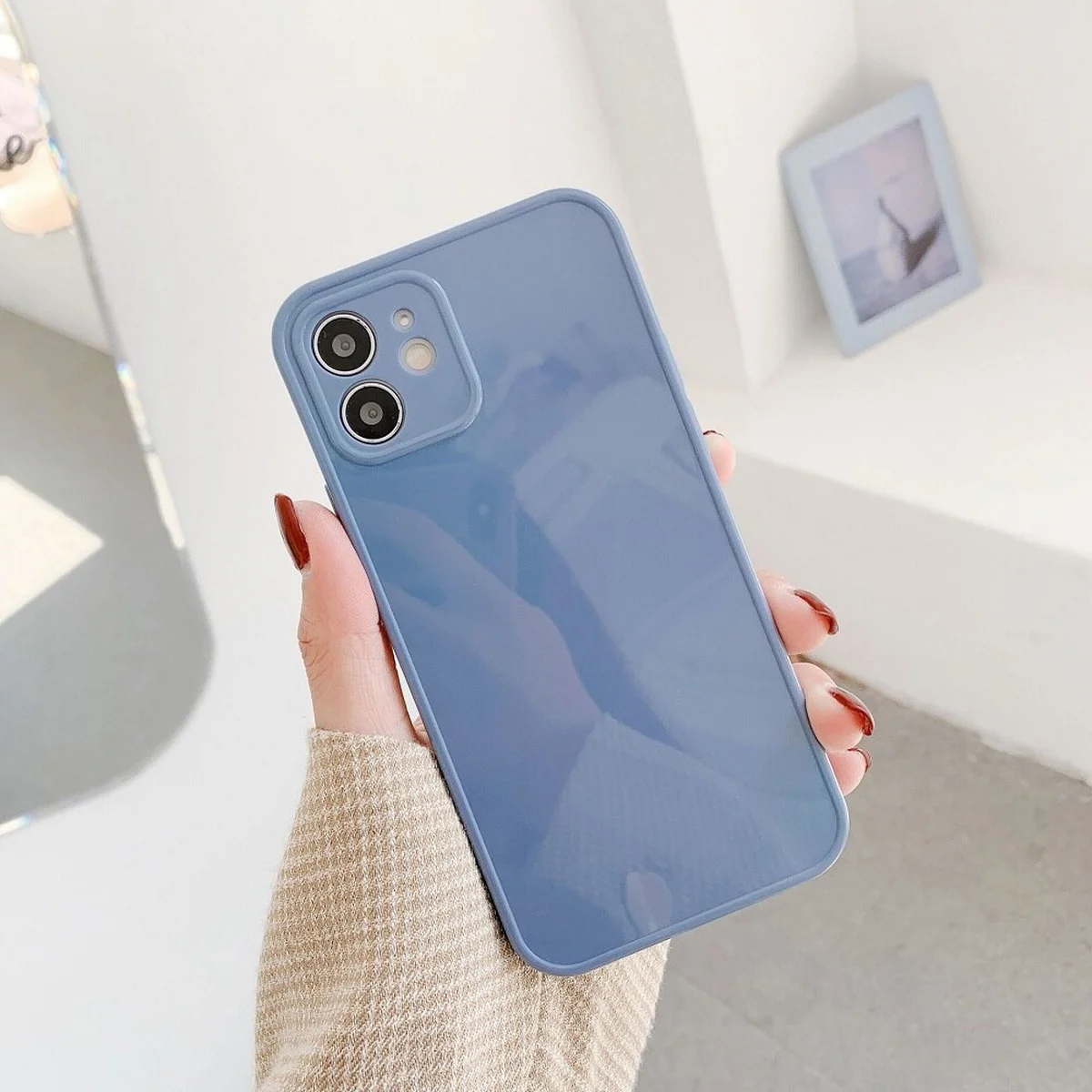 Силиконовый чехол "Candy Color" синий для iPhone 12