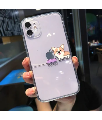 Силіконовий чохол "Mini Pets" Корги для iPhone 12