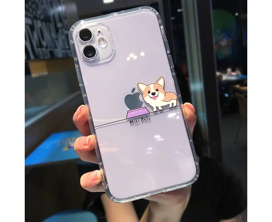 Силиконовый чехол "Mini Pets" Корги для iPhone 12