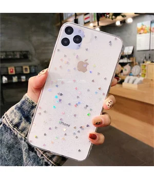 Силиконовый чехол прозрачный "Moskado" сердечки для iPhone 12 Pro / 12