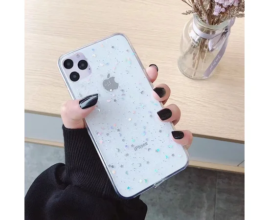 Силиконовый чехол прозрачный "Moskado" космос для iPhone 12 Pro / 12